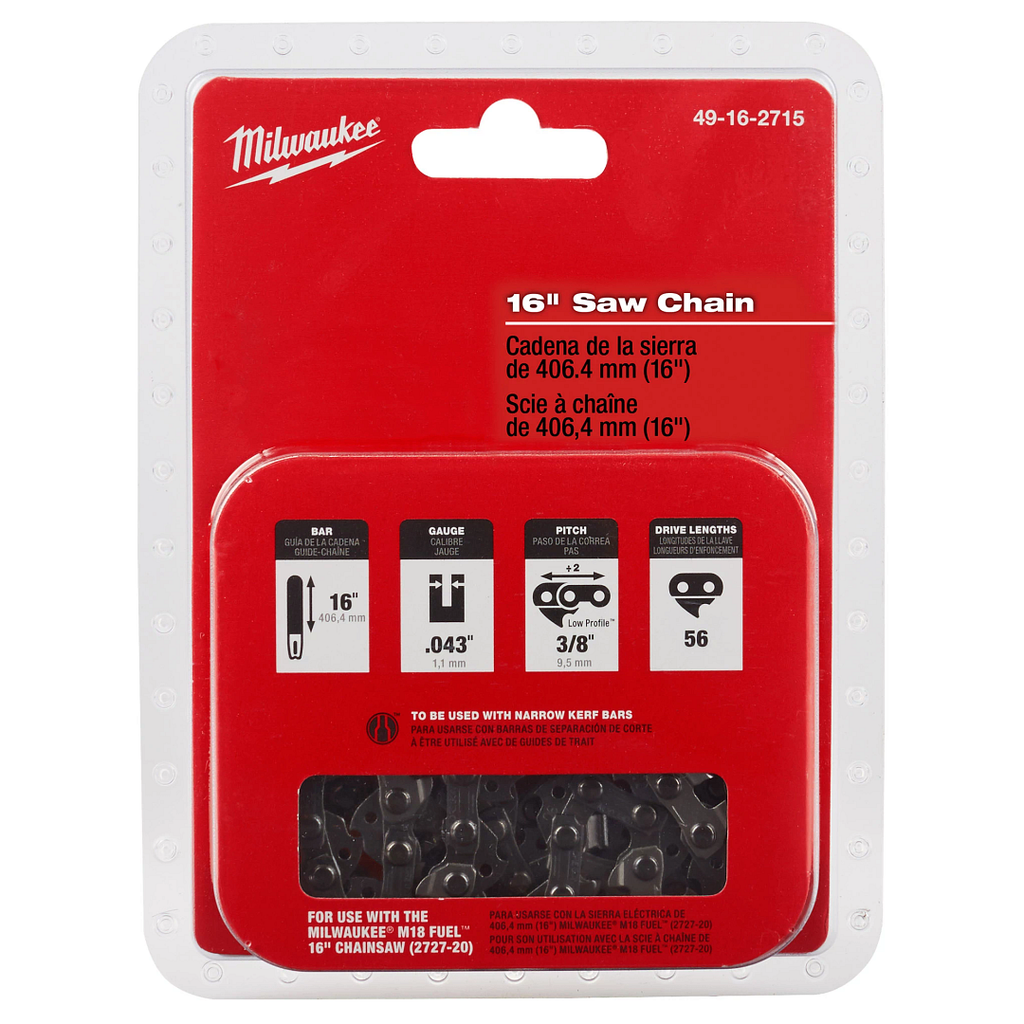 Milwaukee M18 FCHS 406 mm Saw Chain M18 FCHS 전용 406 mm 체인
