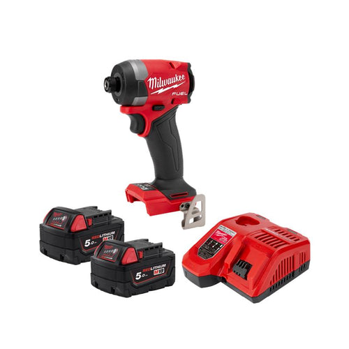 Milwaukee M18 FID3-502X kit with two 5.0Ah batteries and rapid charger