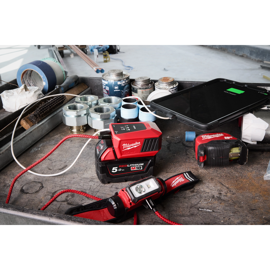 Milwaukee M18 Top Off Mini USB C Charger M18 TC-0